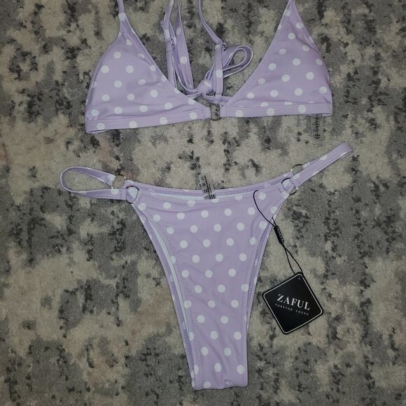 Lilac Polka Dot Bikini 👙 NWT sz8 - Picture 3 of 8